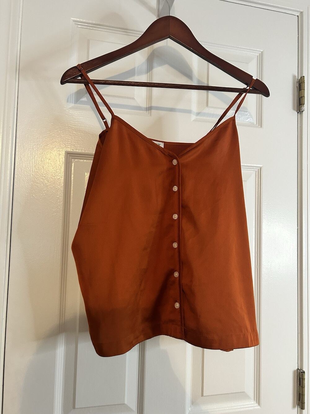J.Crew Womens Medium Rust Orange Button Front Camisole Double Strap Tank Top